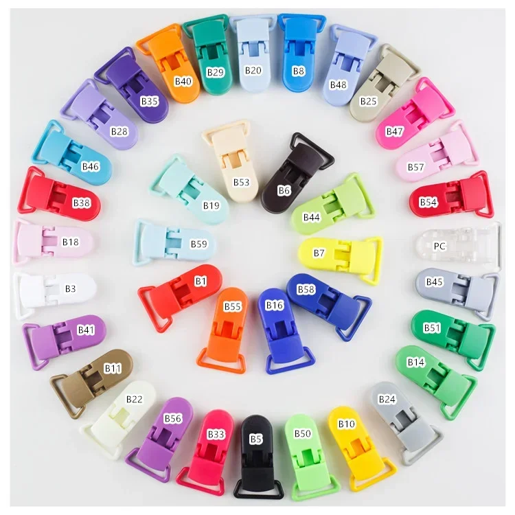 Plastic Baby Pacifier Clips 10/50/100pcs Holder Infant Dummy Clips Baby Soother, Chain Pacifiers Clip for Toddler 20mm