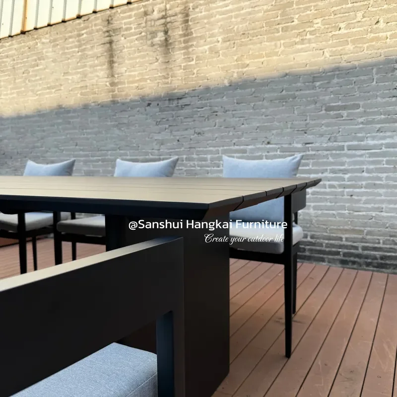 for Modern Aluminum Outdoor Garden Dining Table Set 8 Seats  Hotel Villa Patio Furniture