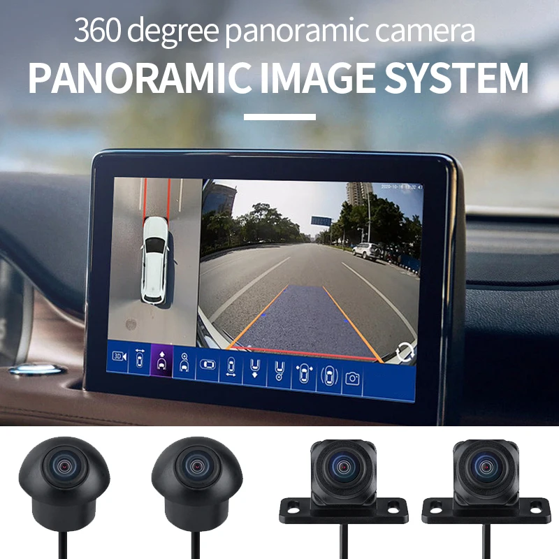 T5 360 Panoramic Camera System HD Night vision Bird\'s eye view around monitoring visual images 5D Fisheye 180 degree 360 car cam
