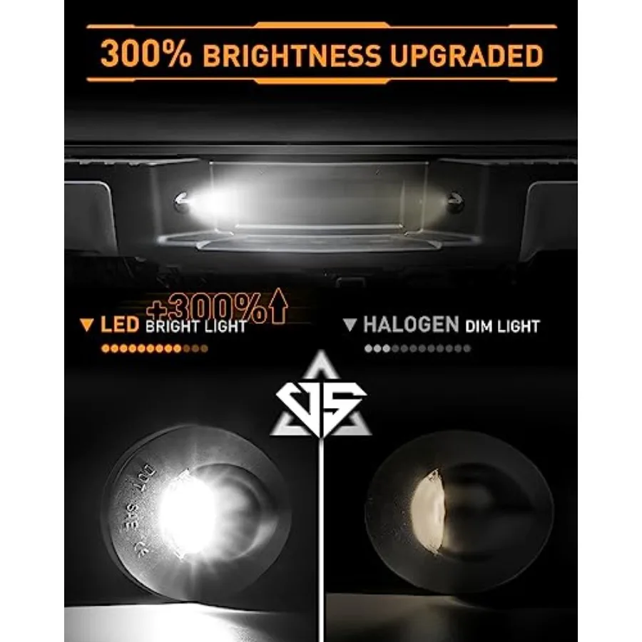 LED License Plate Lights Tag Lights Super Duty Ranger Pickup Explorer Bronco Excursion Expedition Rear Bumper Bright White OEM