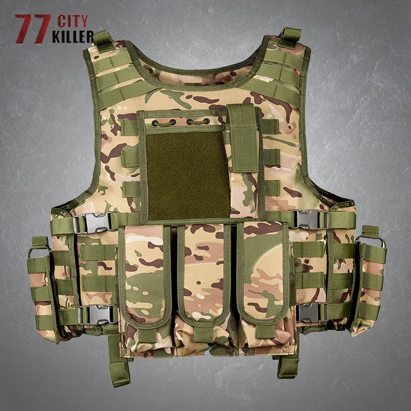 

Men's Molle Airsoft Tactical Vest Outdoor Training Multi-function Military Armor Police Vests Casual Fishing Hunting Vests Male