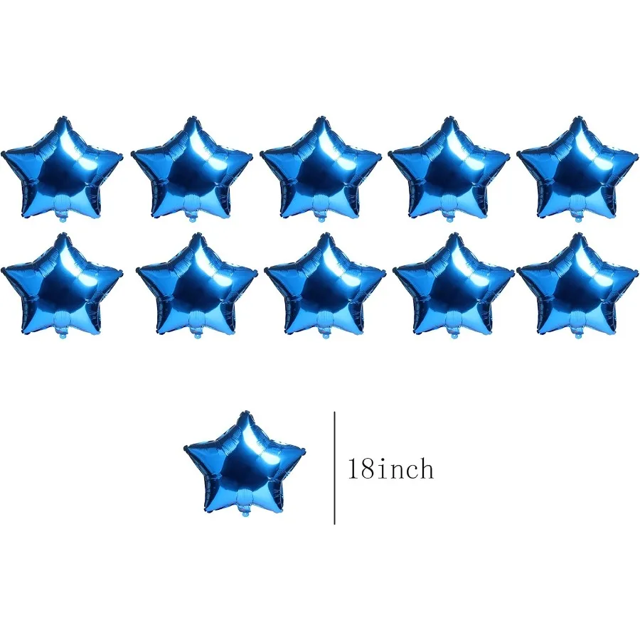 10 قطعة شكل نجمة احباط مايلر بالون مملّع بالهليوم 18 "بالون حفلة عيد ميلاد الديكور احباط بالونات الزفاف استحمام الطفل ديكور الأزرق