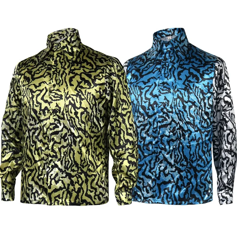 

2026 Новый мужской костюм для косплея, одежда в стиле ретро, женская рубашка, желтый, синий топ Mardi Gras, рубашка для взрослых, наряд на Хэллоуин