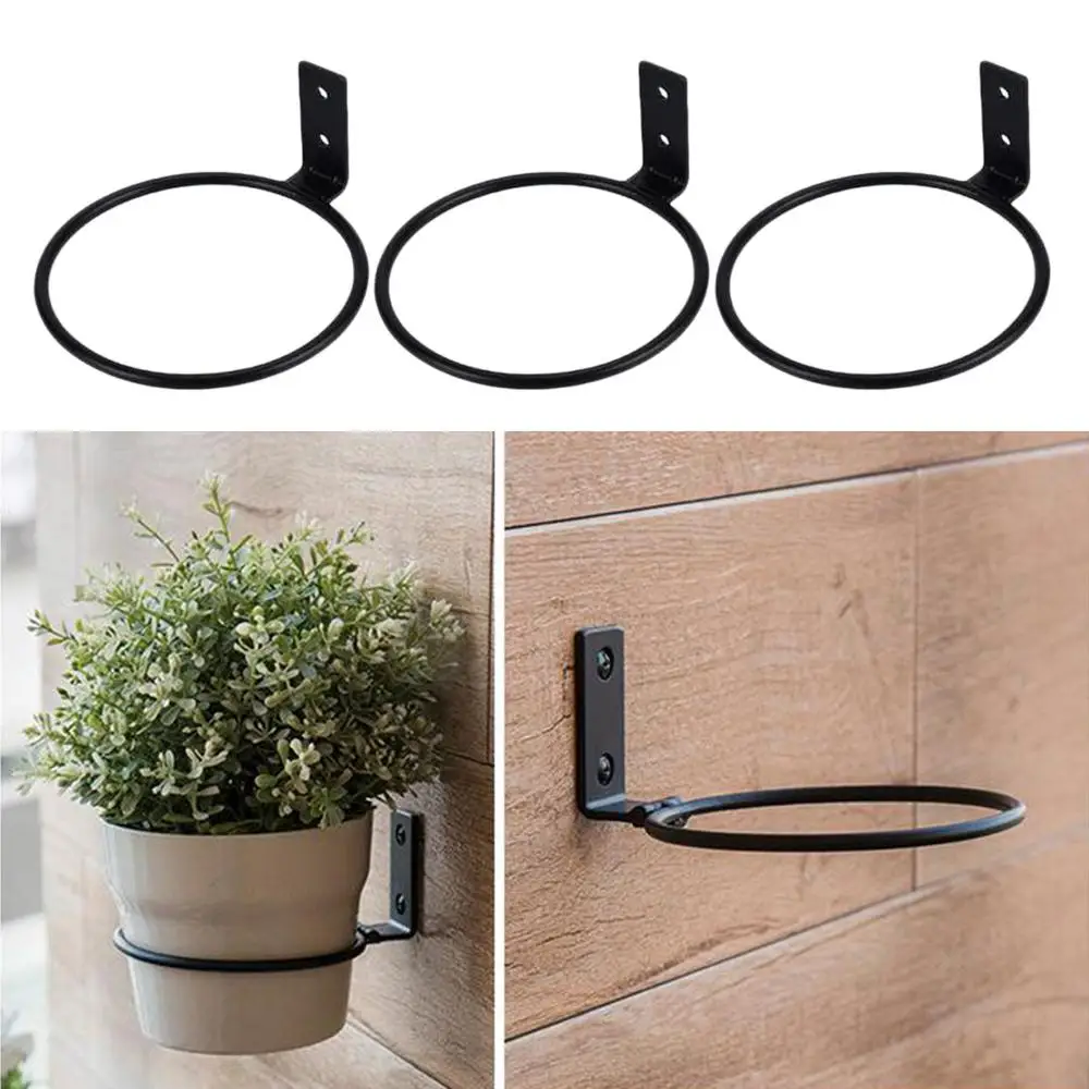 Sturdy Office Railing Wall Mounting Planters Rack Planter Pot Stand Flower Pot Holder Ring