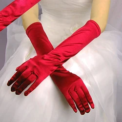 New Women Long Satin Finger Gloves Retro Bridal Dance Gloves For Cocktail Parties Masquerades Homecoming Parties