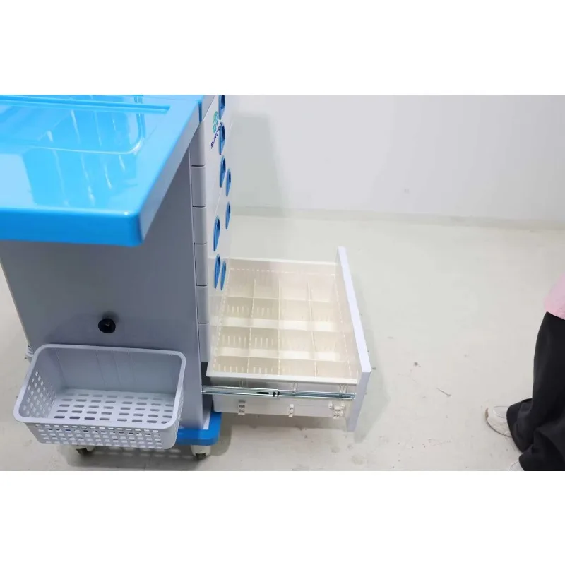 Multifunctional & High Quality ABS Medical Cart  Custom Emergency /Anesthesia / Dental Unit Trolley Emergency Trolley