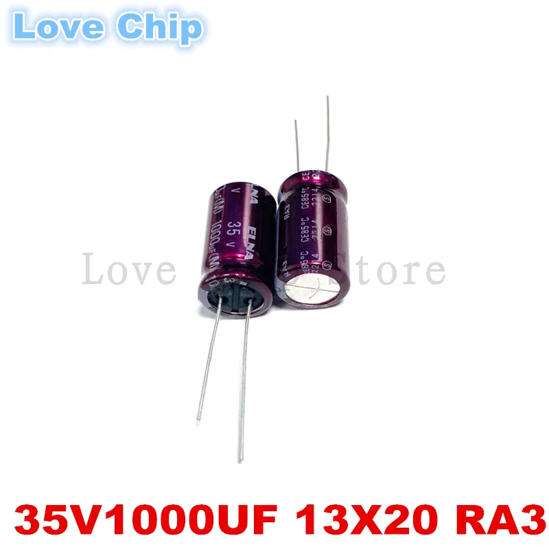 

2 шт./5 шт./10 шт. серии ELNA RA3 35V1000UF 13X20MM, аудиоэлектролитический конденсатор 1000UF35V 13*20 мм, 100% новый и оригинальный