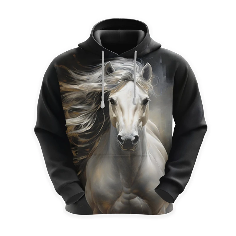 

Horse Love Hoodie For Men Clothes Casual Farm Graphic Sweatshirts Horse Face Pullovers Equestrian Tracksuit Casual Male Boy Tops