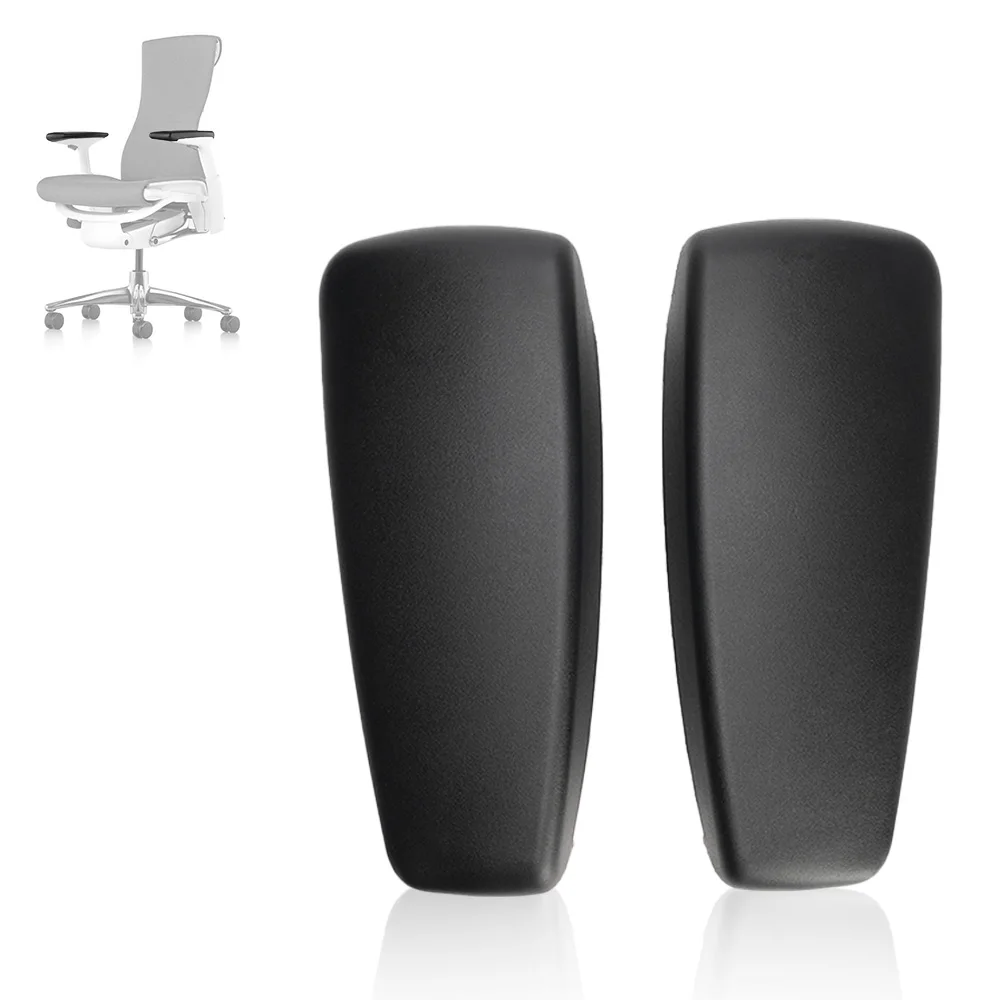 Nuevas tapas de reposabrazos de repuesto para silla de juegos Herman Miller Embody Office Home, color negro, 1 par (2 uds)