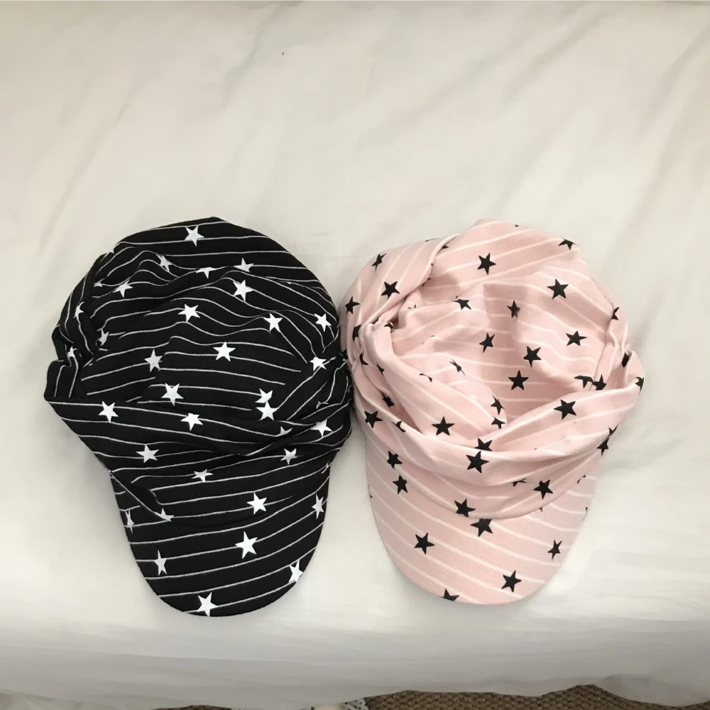 Korean Vintage Ins Autumn Knit Beret Trendy Sweet Girls Cute Star Print Slouch Hat Women Hat for Outdoor Daily Dating