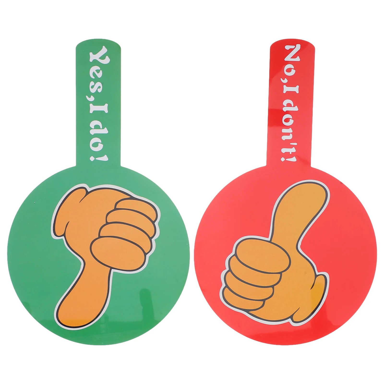 

2 Pcs Judge Board Hand Holding Sign Toddler Plastic Double Sided Classroom Paddles