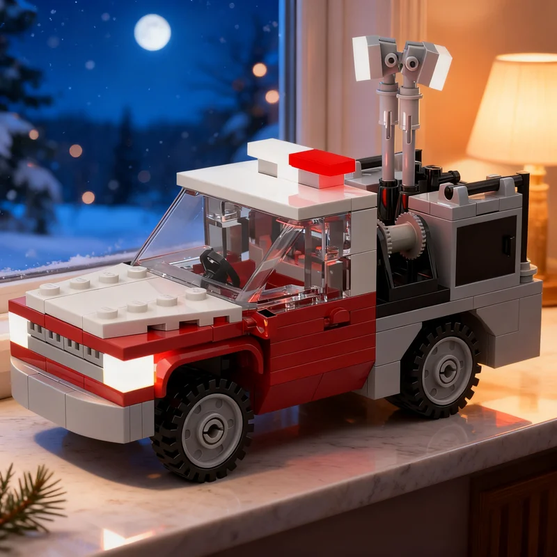 221pcs MOC City Fire Dodge RAM Department Brush Truck Model Building Blocks Christmas Gift Toy Display DIY Art Craft Assemble 3D