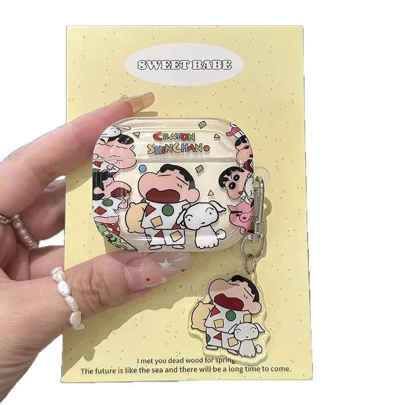 クレヨンしんちゃんソフト Tpu イヤホンケース Airpods プロ Airpods 4 3 アニメ保護シェルワイヤレスヘッドフォンカバーアクセサリー