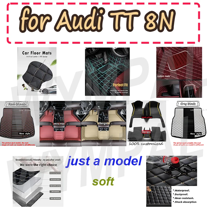 

LUXURY Car Floor Mats For Audi TT 8N MK1 1998~2006 Protective Carpets Auto Rugs Floor Mats