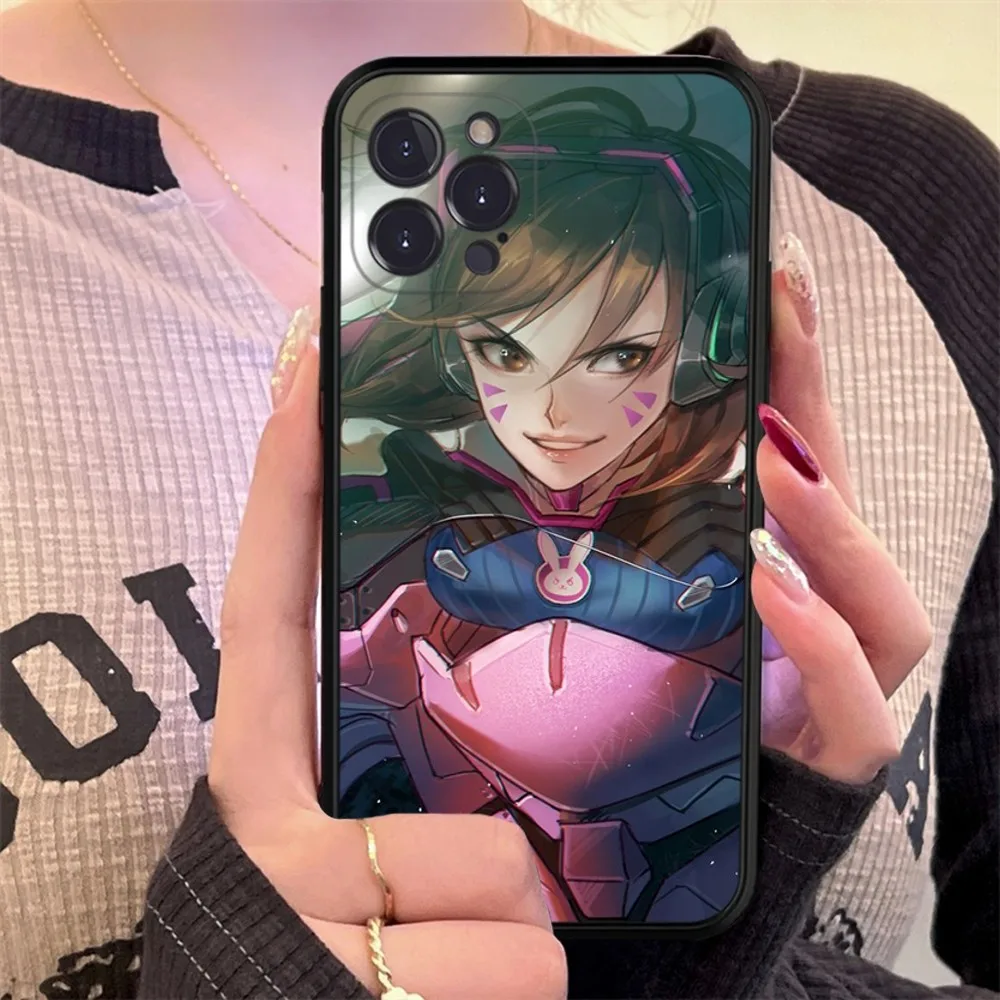 O-Overwatchs-Caixa de telefone DVA Game, capa de silicone macia para iPhone 15, 14, 13, 12, 11 Pro Mini, XS MAX, 8, 7, 6 Plus, X, XR