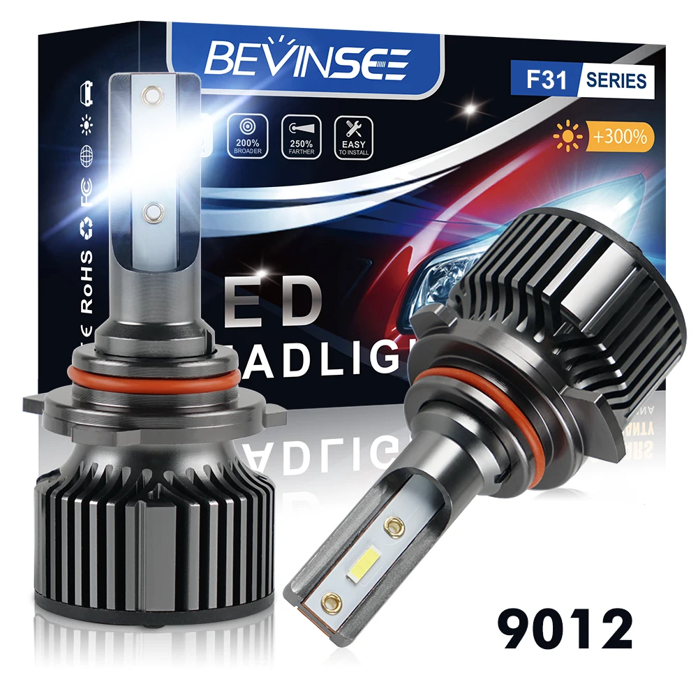 

BEVINSEE 2X 9012 HIR2 LED Headlight Bulbs 50W 6000LM 9012 Mini Size Auto LED Headlamp For Toyota Chr 2016 ~ 2023 6000K White 12V