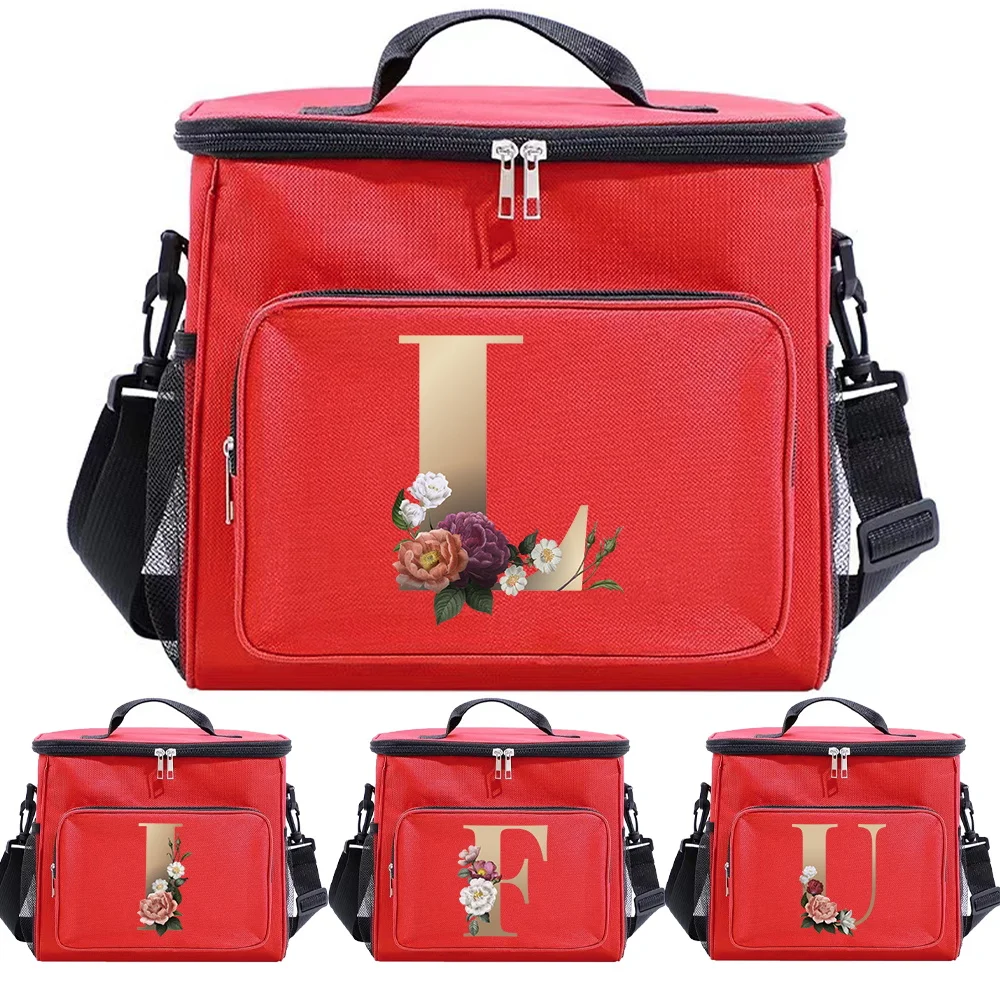 

Children's Lunch Bag Zipper Pink Color - Cute and Insulated for Waterproof Food Storage Printing Gold Letter Series READY STOCK