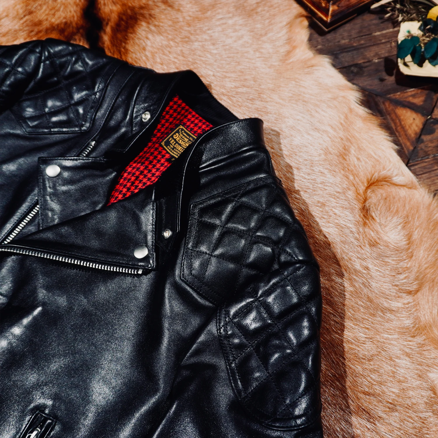 Tailor Brando Classic Model 445 Full Grain Vegetable Tanned Horsehide Men's Classic Double Rider Genuine Leather Biker Jacket