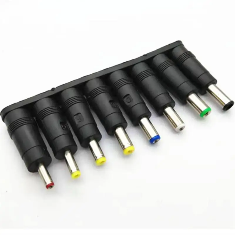 8-in-1 DC power jack female plug adapter Connectors 5.5*2.1mm to 3.5 4.0 4.8 5.5 5.2 6.3 6.0 Male Tips adaptor