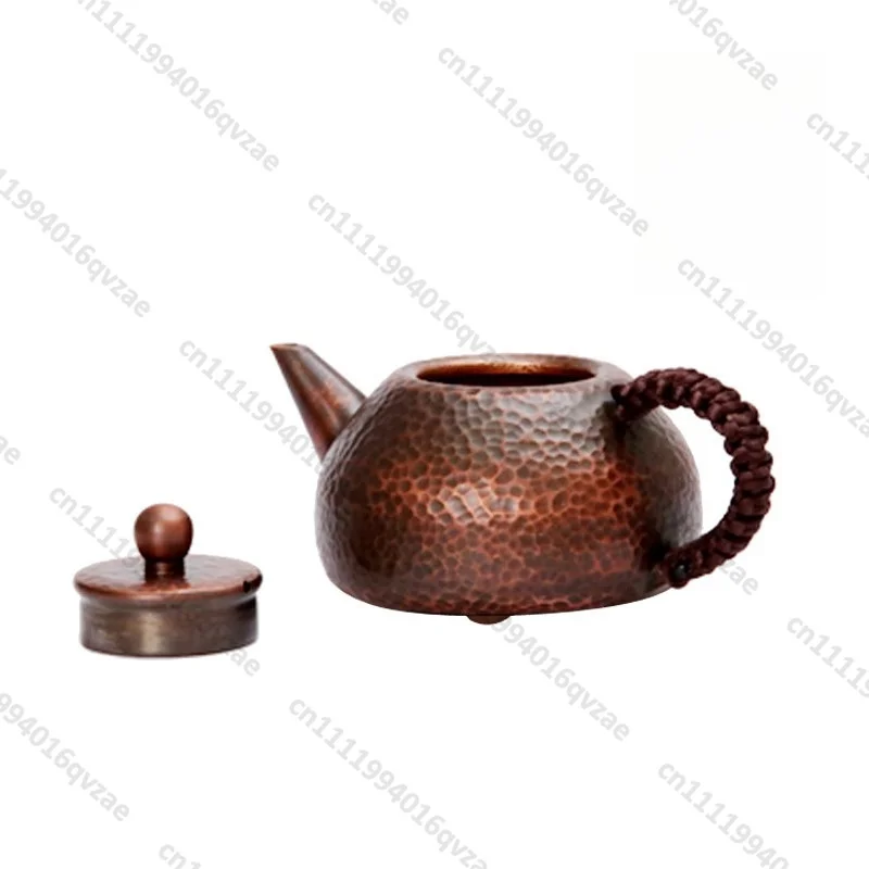 Copper Trumpet Side Handle Play with Copper Pot Pure Hand Thickened Small Pot Making Teapot Purple Copper