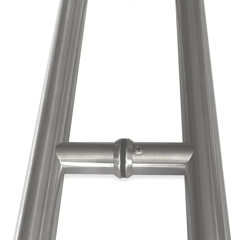 Maçaneta de porta inoxidável push-pull estilo escada dupla face moderna e contemporânea (16 polegadas/406 mm) para aço, alumínio e vidro