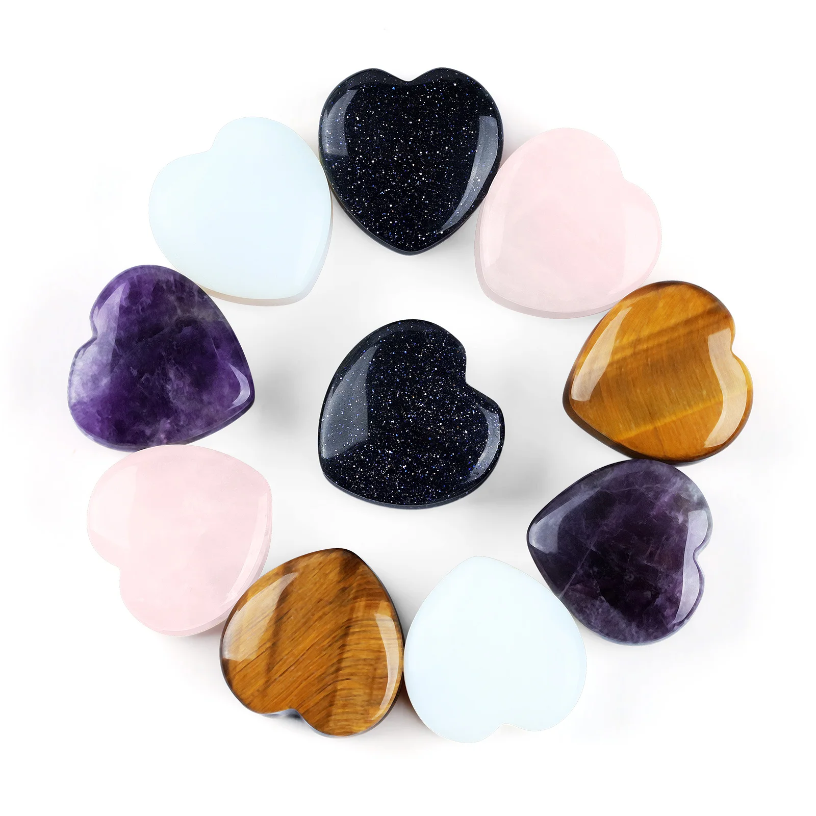 1 Pair Peach Heart Protein Stone Ear Expanders Purple Crystal Stone Ear Stretcher Punk Piercing Jewelry