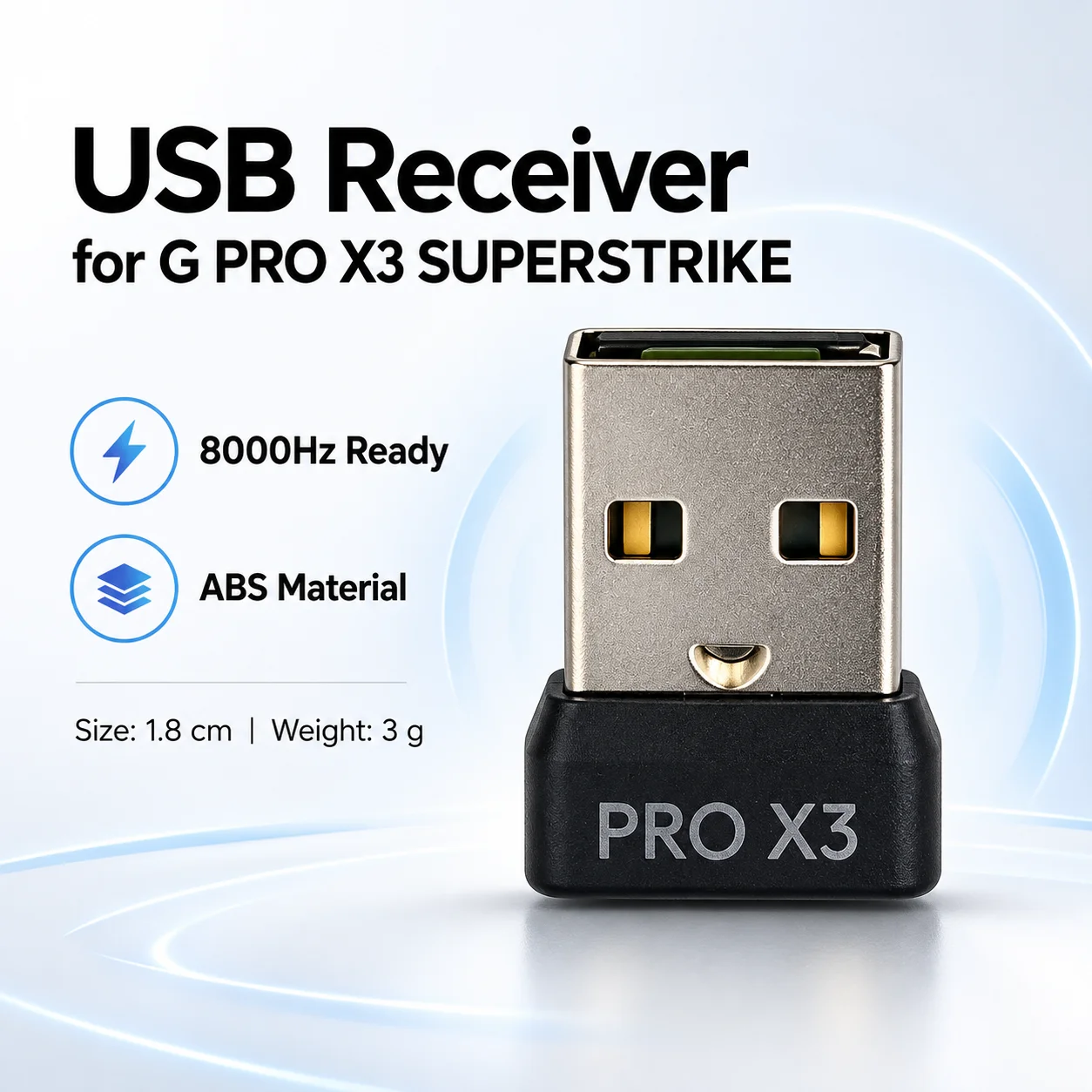 8000Hz USB Wireless Mouse Receiver for Logitech G PRO X3 SUPERSTRIKE GPW5 Ultra Gaming Mouse Replacement Dongle Adapter