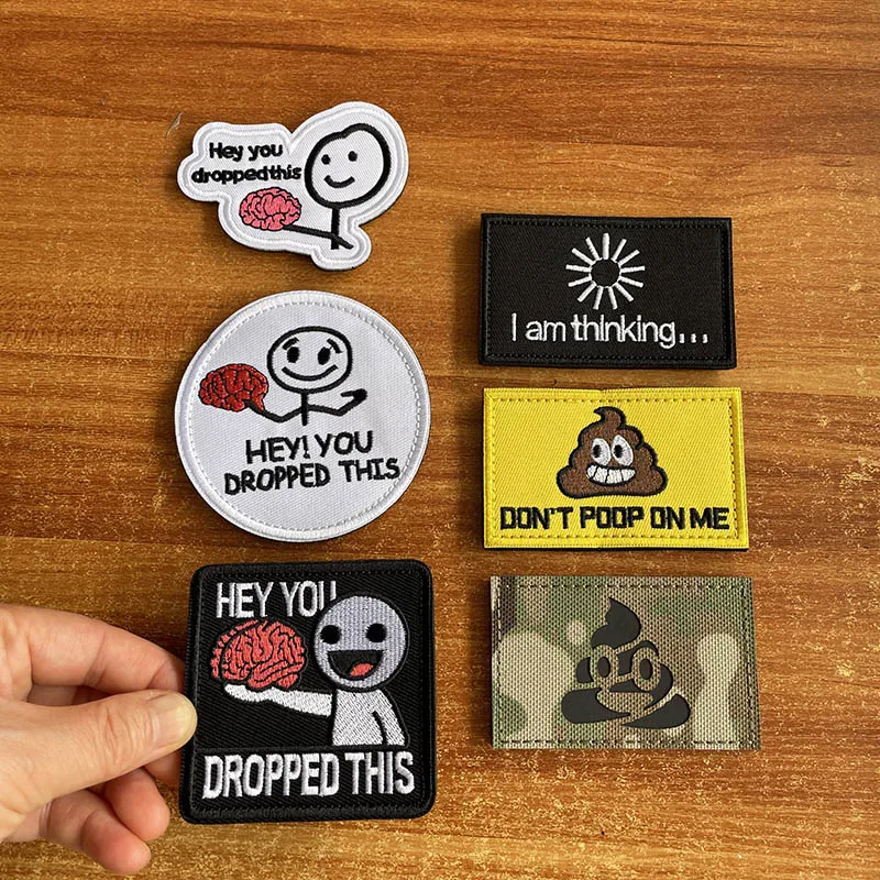 1, 2 ou 3 Peças/ Emblemas Táticos de Moral com a frase 'Não Me Deite No Meu Rosto', 'Olha, Você Deixou Quedar Isso', Patches Bordados de Meme Engraçado para Mochila