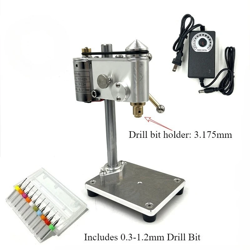 

3.175MM Micro Bench Drill Adjustable Speed ​​Drilling Machine Watch Repair Tool