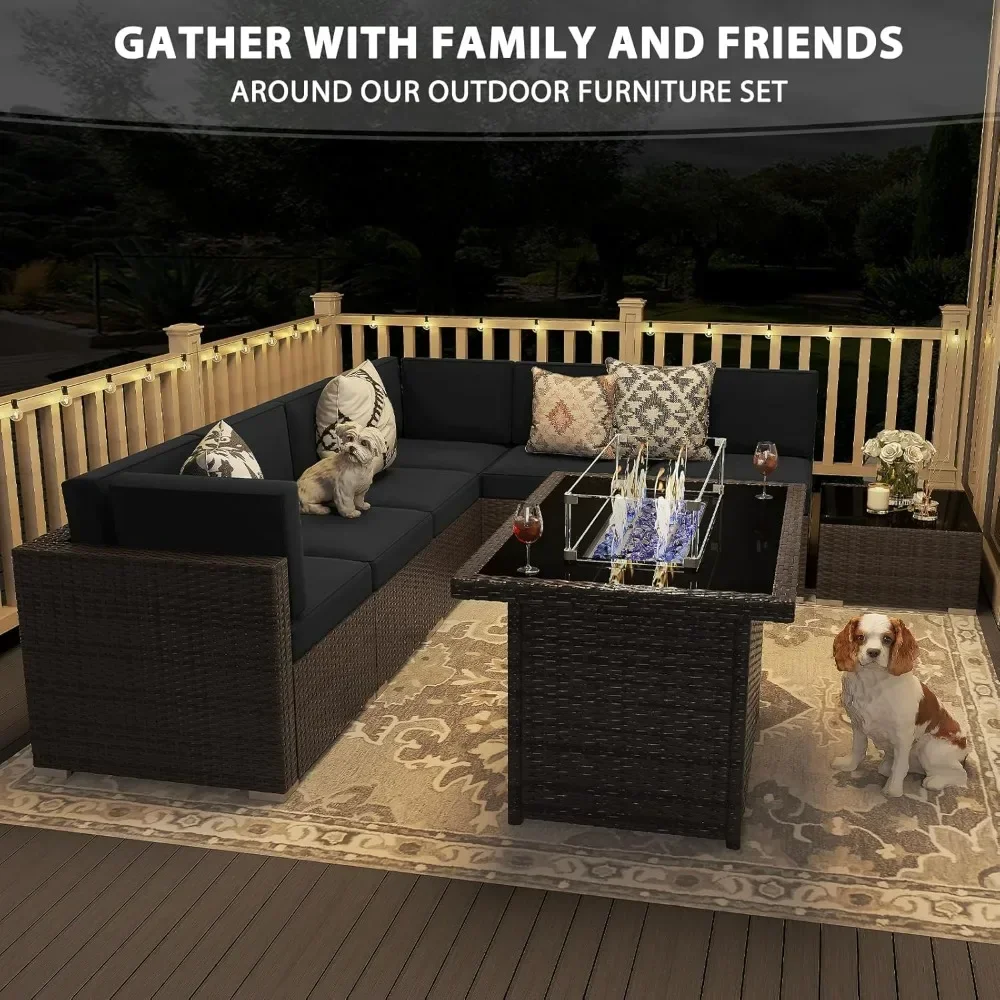 8 Pieces Patio Furniture Set with 44