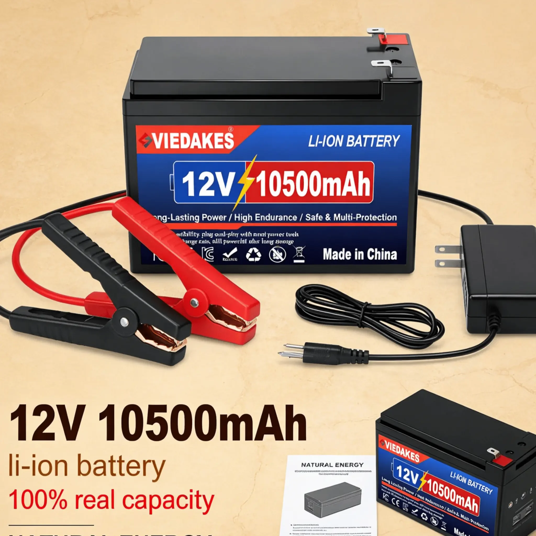 

Best Buy 100% Real Capacity 12V 10500mAh Lithium Battery Durable Li-ion Pack for Scooter Garden Tool Camping Supply