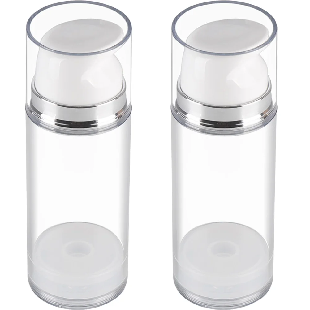 2 Pcs Squeeze Lotion Bottle Empty Container Toiletry Bottles Airless Cosmetics Dispenser Pp Travel Portable Moisturizing