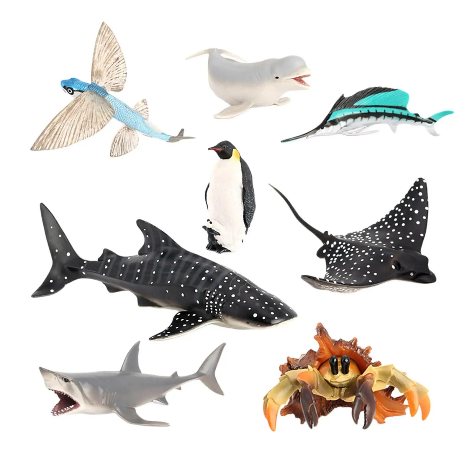 8Pcs Sea Life Creatures Toys Marine Animal Model for Party Supplies Tabletop