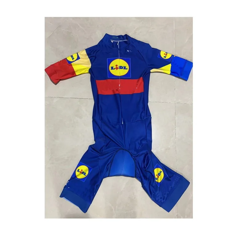 LASER CUT Skinsuit 2024 LIDL TEAM Bodysuit SHORT Cycling Jersey Bike Bicycle Clothing Maillot Ropa Ciclismo