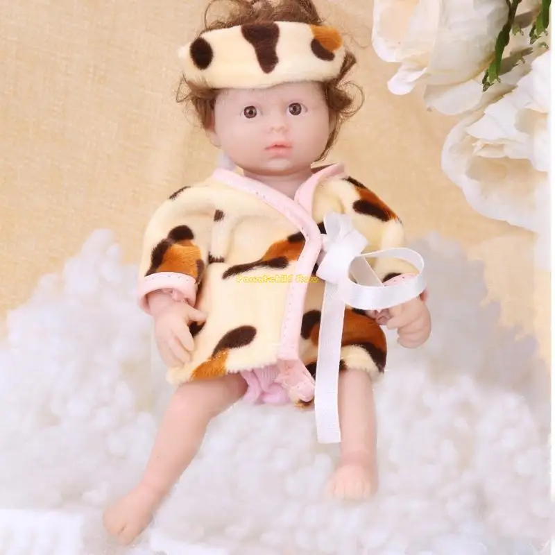 WXTD 6inch Silicone Reborns Doll Silicone Reborns Small Girl Doll for Toddlers Girl Pretend Toy Best Companies Child Gift