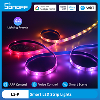 SONOFF L3 Pro WiFi Smart RGBIC LED Strip Lights Smart Home Remote Control Multiple Colors Voice Control via eWeLink Google Alexa