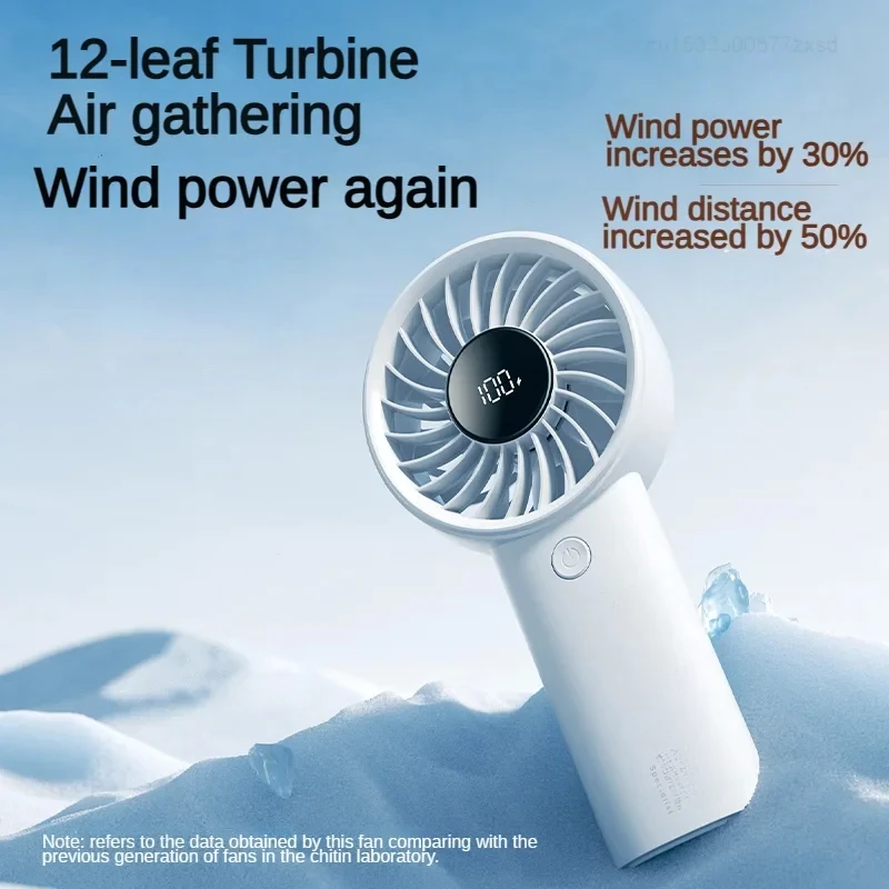 Xiaomi jisulife พัดลมมือถือแบบพกพาขนาดเล็กมินิ USB เทอร์โบชาร์จได้อย่างเงียบพิเศษหน้าจอแสดงผล5สปีด