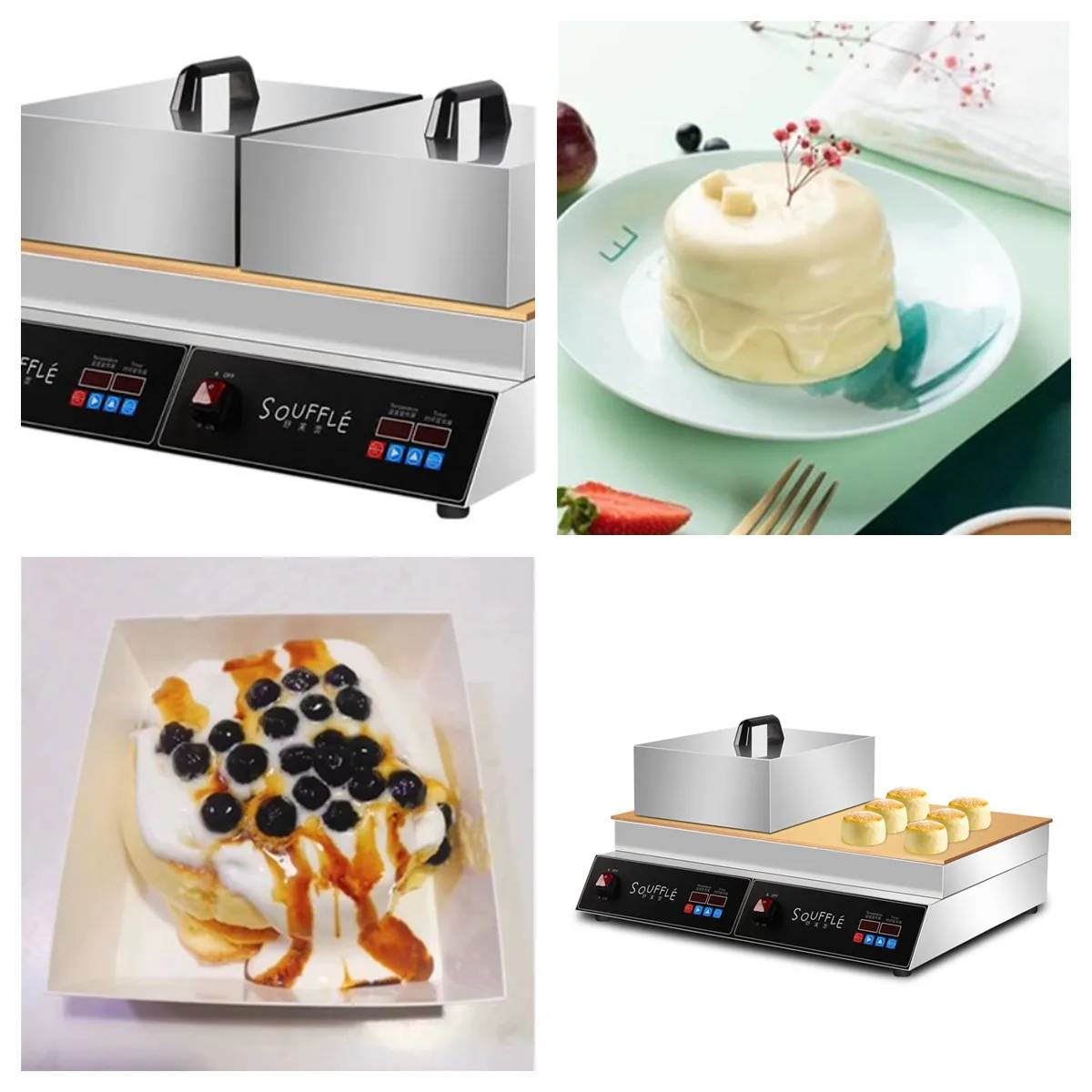 Commercial Use Digital Display Double Plates Soufflé Machine Electric Griddle Pure Copper Japanese Dorayaki Muffin Waffle Maker