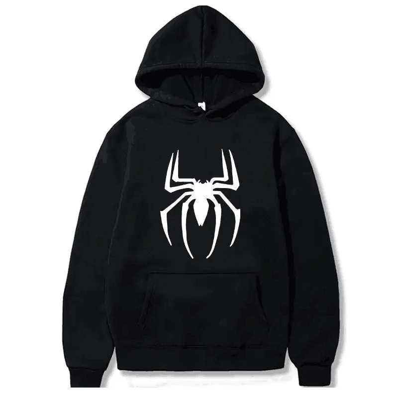 2024 Sporty Cotton top New Men\'s Hoodie Street Fashion Spider Print Sweatshirt Fleece Hoodie Ladies Casual Funny Loose Hoodie