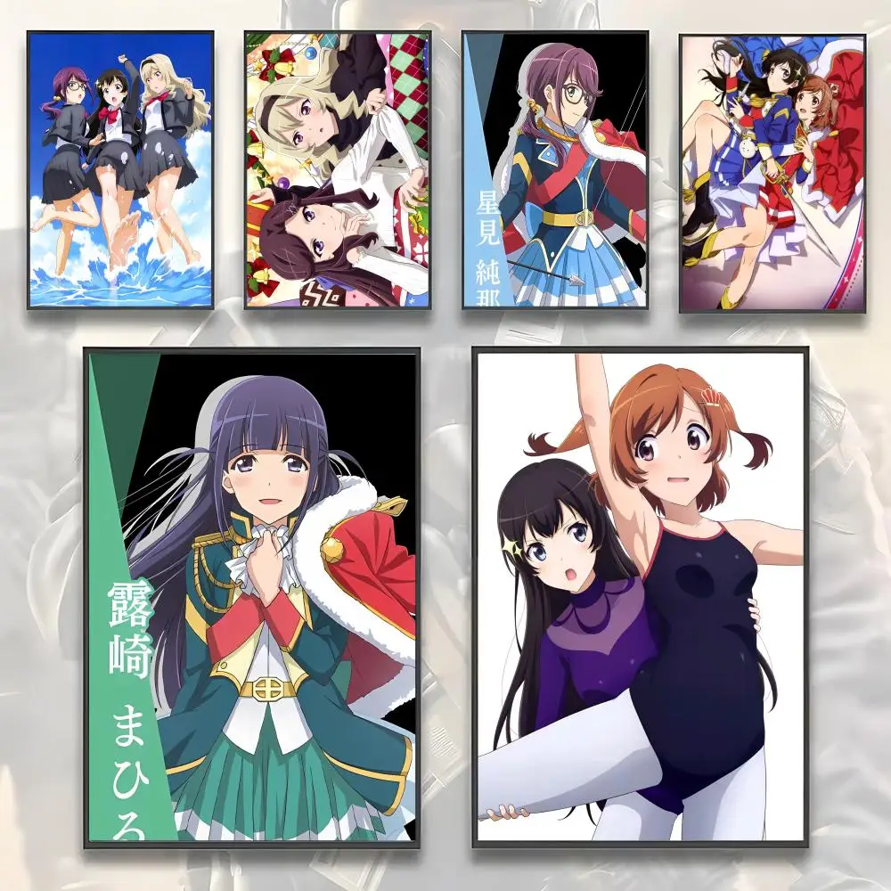 Póster de Shoujo K-kageki Revue Starlight, arte de pared adhesivo, impresión impermeable, decoración estética para el hogar, sala de estar y dormitorio