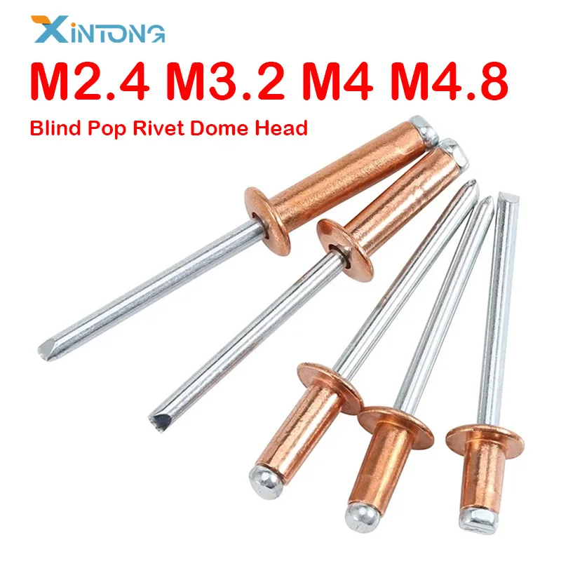 10PCS Blind Pop Rivet Dome Head Steel / Copper Shaft 2.4mm 3.2mm 4mm 4.8mm  Blind Rivets