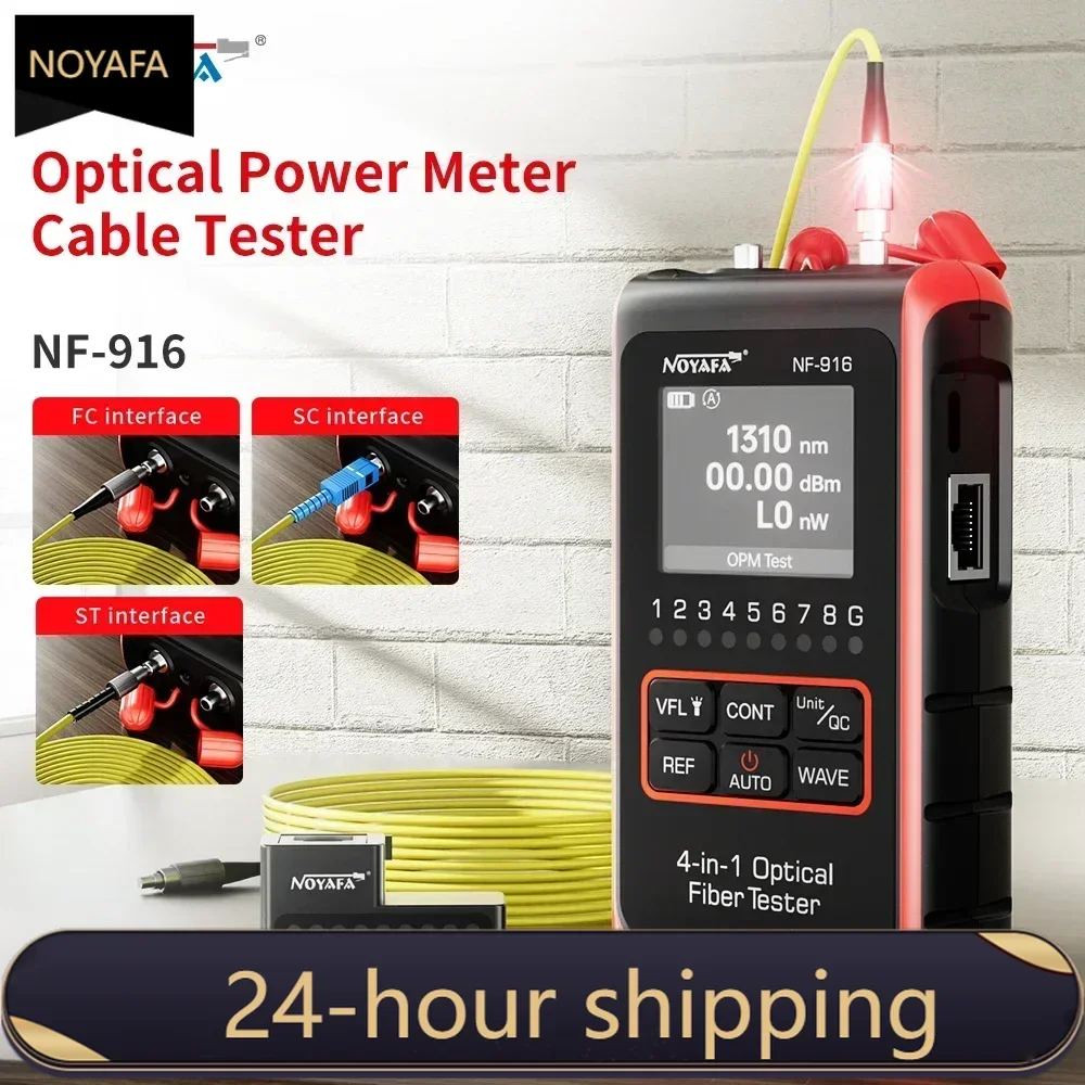 Noyafa NF-916 Fiber Optical Power Meter VFL REF FC SC ST Visual Fault Locator LCD Display Fiber Optic Cable Tester Network Tools