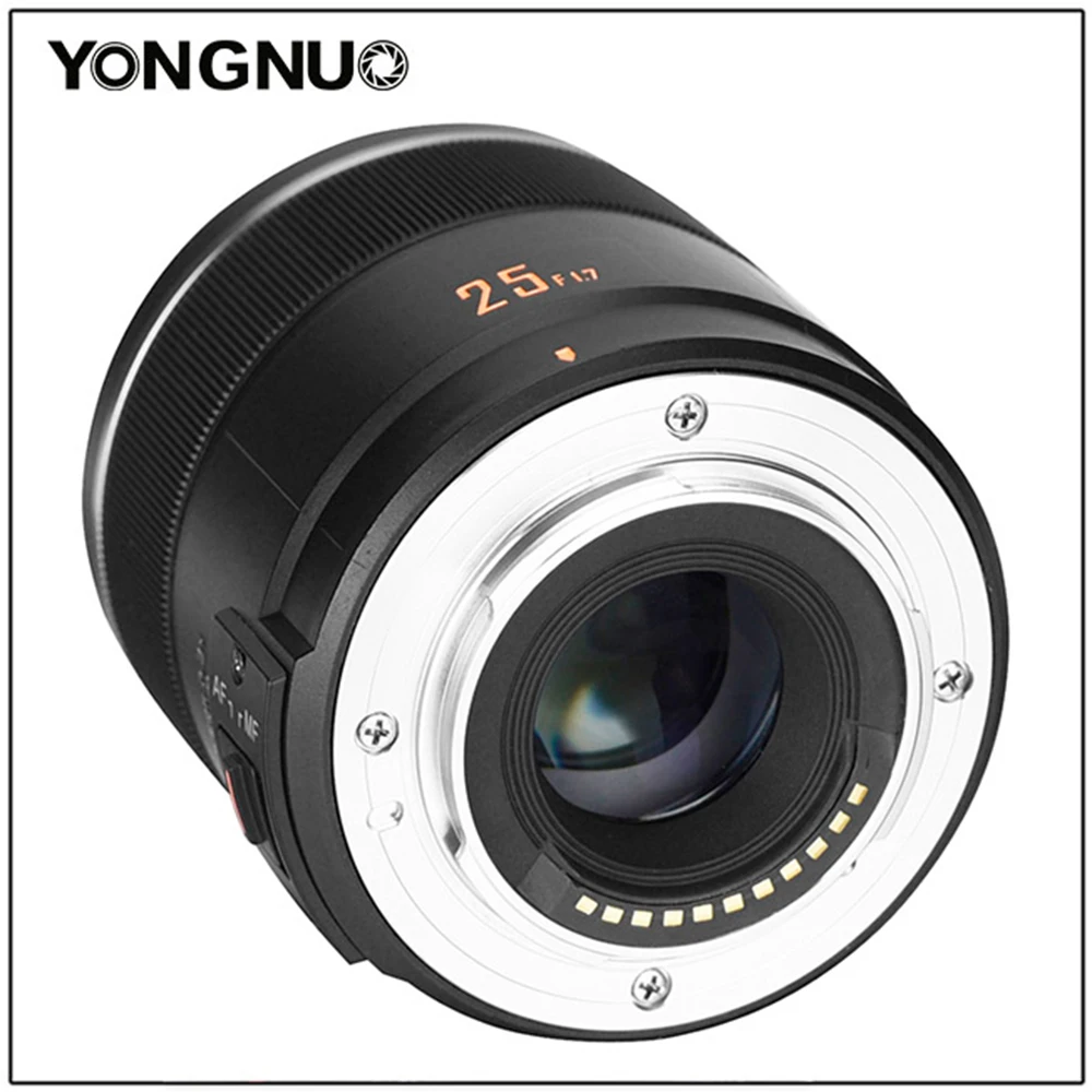 YONGNUO YN25mm F1.7M Micro 4/3 25mm F1.7 Large Aperture AF/MF STM Autofocus Standard Prime Lens for Panasonic Olympus M43 Camera