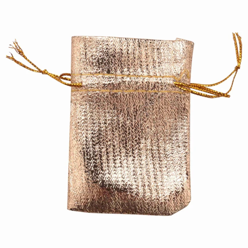 500Pcs Gold Foil Organza Bag Candy Gift Bags Christmas Decoration Wedding Party Favor Pouch 5X7cm