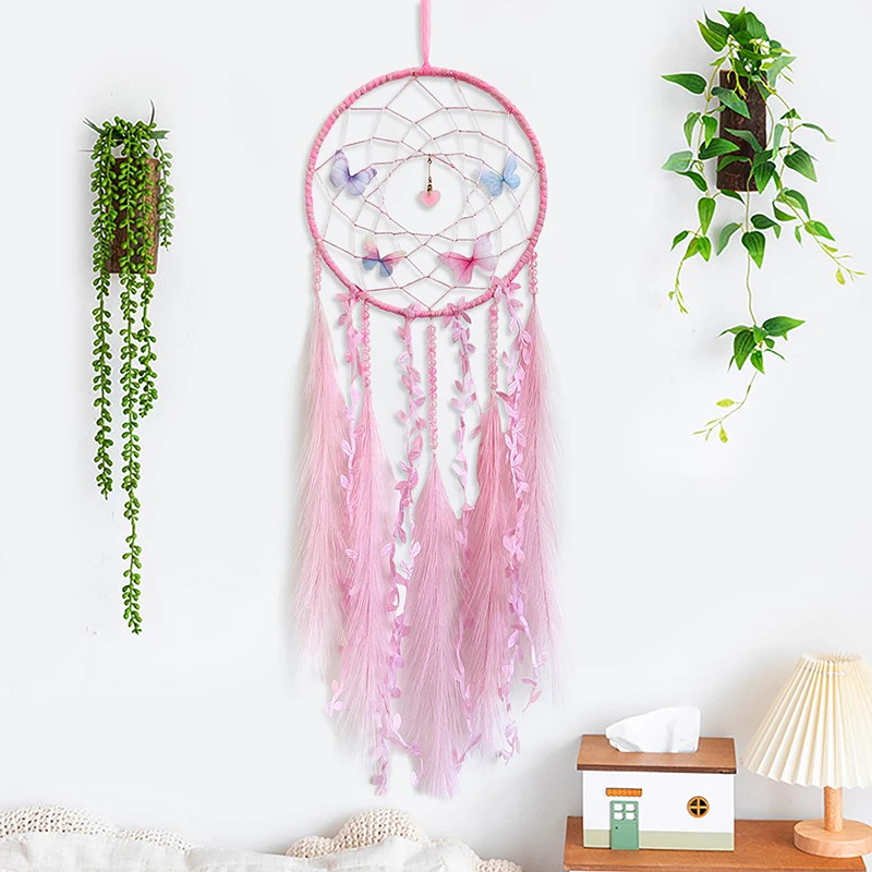 Dream Catcher Butterfly Wind Chimes Creative Handmade Bedroom Living Room Hanging Ornaments Birthday Festival Gifts Home Decor