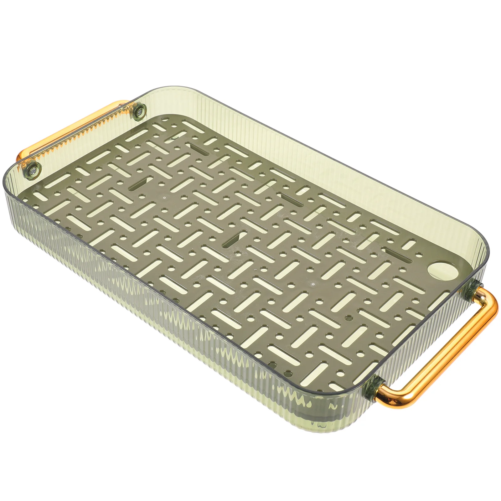 

Plastic Large Size Kitchen Countertop Fruit Vegetable Tray Dish Drainer Smooth Surface Non Slip Easy Cleaning