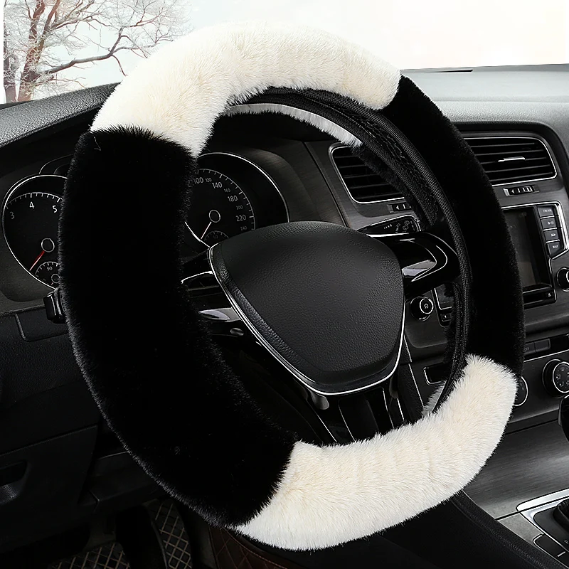 1PC. Soft and Fluffy Otter Rabbit Plush Steering Wheel Cover for 13.4\' - 15.75\' Diameter Steering Wheels