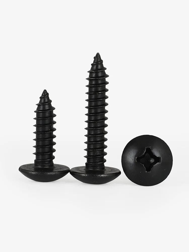 M3 M4 M5 M6 Black 304 Stainless Steel Phillips Recessed Truss Head Self-tapping Screw Cross Mushroom Head Wood Screw