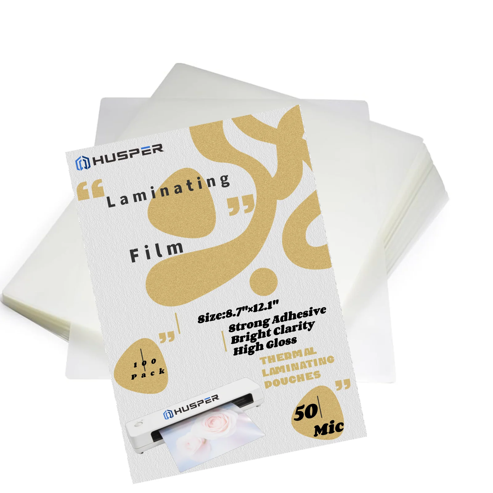 

100 pcs Hot Laminating Pouches, 50 Mic Plastic Paper Laminating Sheets School Supplies 8.7" x 12.1" Paper Laminator Sheets