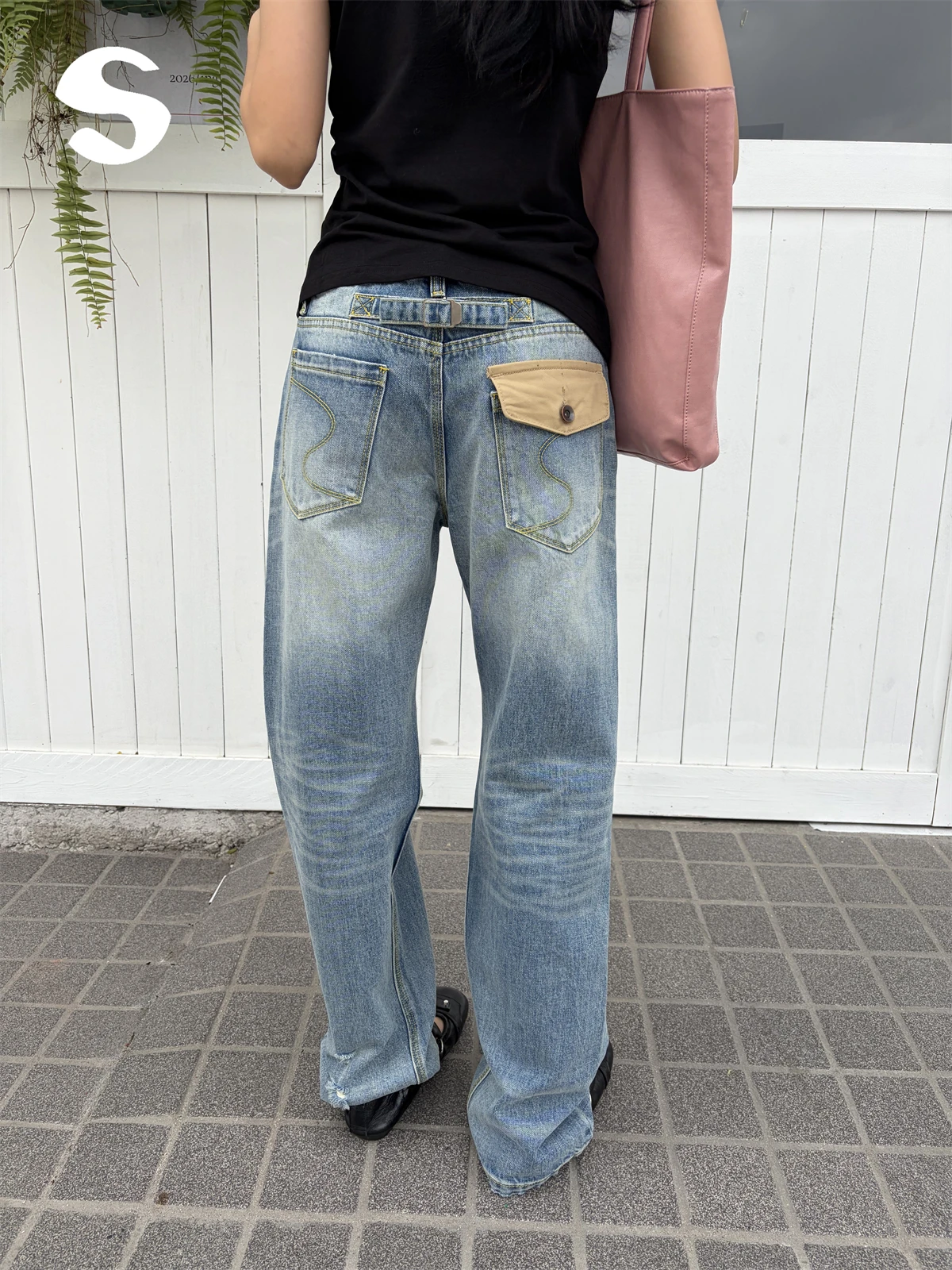 

Классические винтажные джинсы с эффектом потертости и рваными элементами, прямого кроя, повседневные, с высокой талией, утягивающие, длинные брюки для женщин, устойчивые к деформации